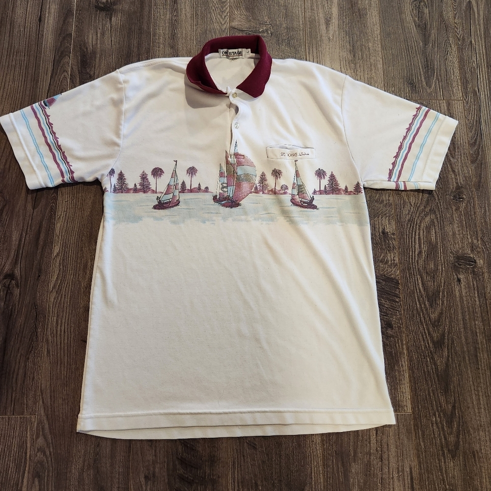 Vintage Sailboat Graphic Polo Shirt
